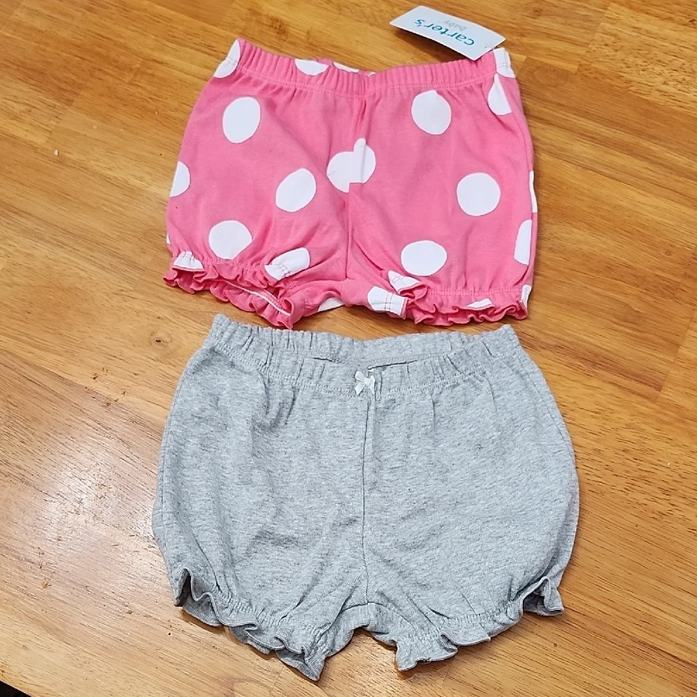 Carter's Pink and Gray Diaper Covers with Elastic Waist